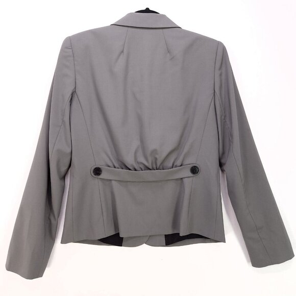 Lafayette 148 Virgin Wool Blazer Jacket Womens 4 Gray Pockets Office Career - Picture 2 of 14